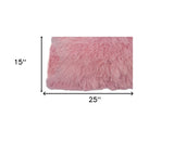 15" X 25" Pink Lambswool Down Throw Pillow - Homeroots - Flyclothing LLC