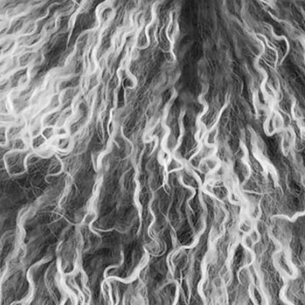 20" Grey Genuine Tibetan Lamb Fur Pillow With Microsuede Backing - Homeroots - Flyclothing LLC