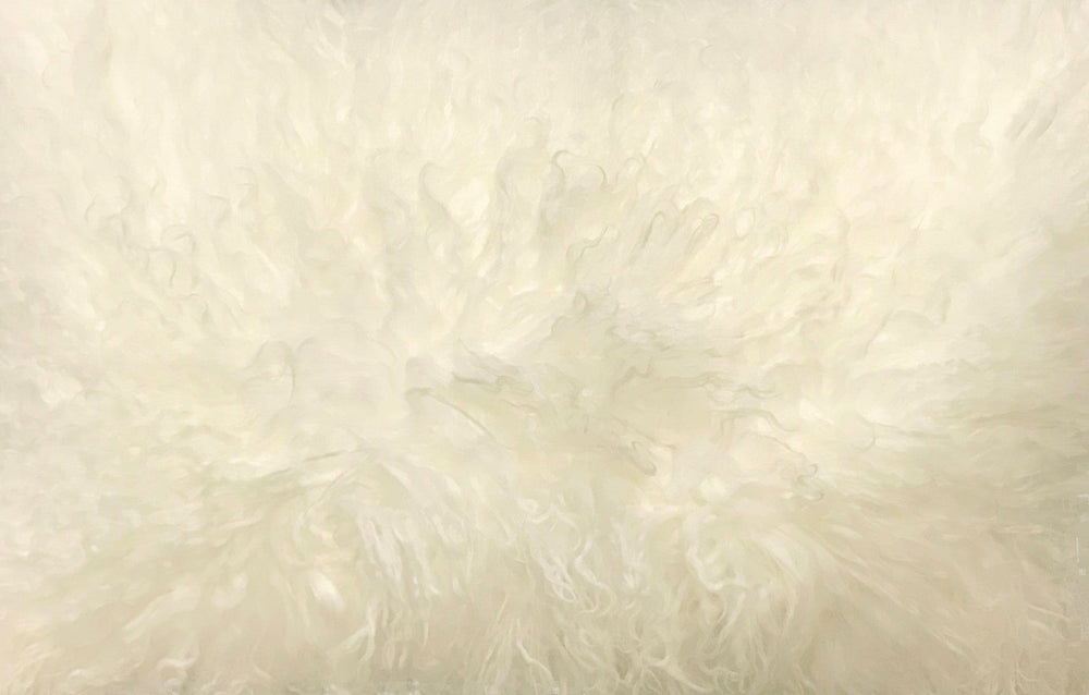 20" Creamy White Genuine Tibetan Lamb Fur Pillow With Microsuede Backing - Homeroots - Flyclothing LLC
