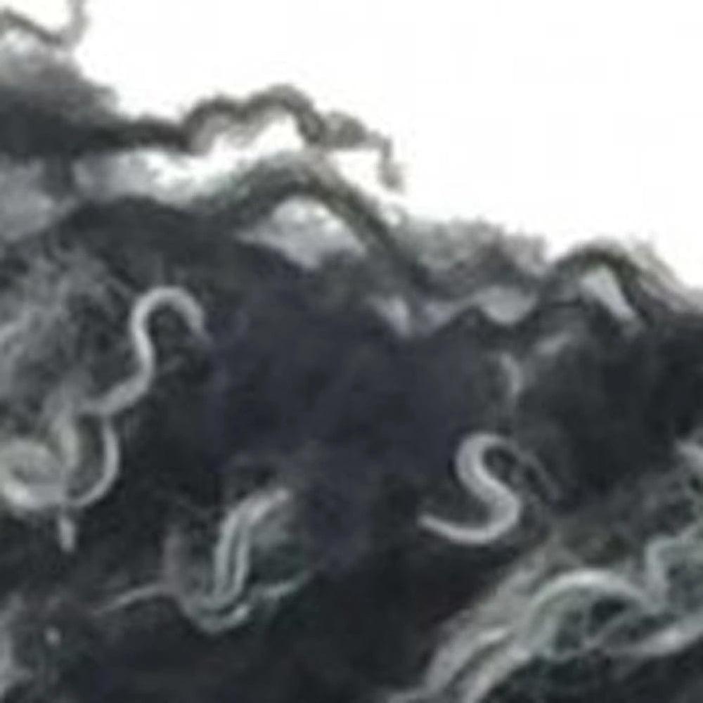 20" Black White Genuine Tibetan Lamb Fur Pillow With Microsuede Backing - Homeroots - Flyclothing LLC