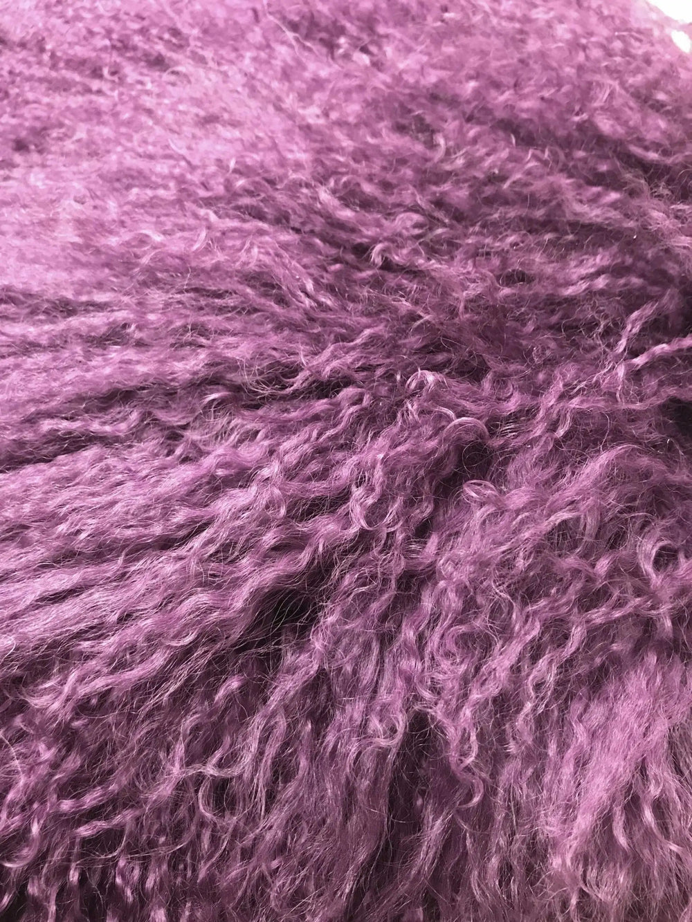 20" Purple Genuine Tibetan Lamb Fur Pillow With Microsuede Backing - Homeroots - Flyclothing LLC