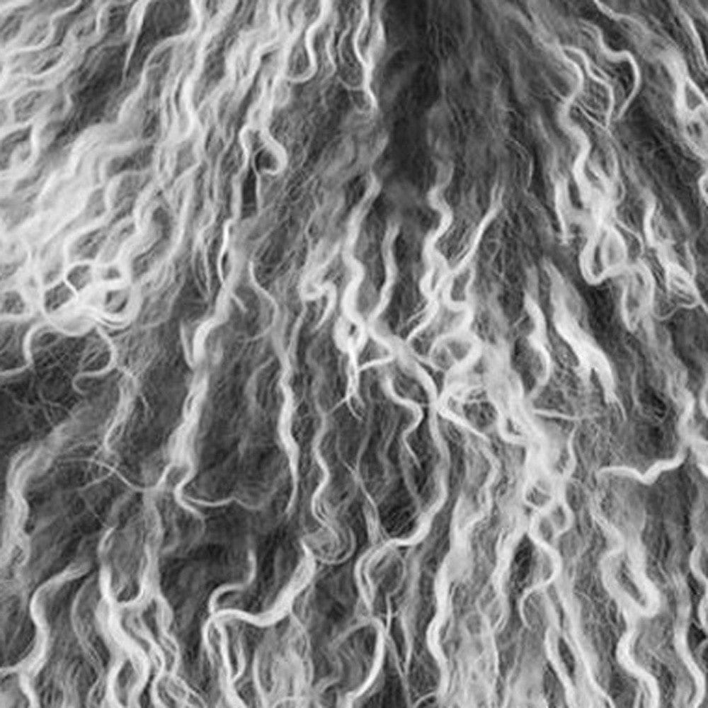 24" Grey Genuine Tibetan Lamb Fur Pillow With Microsuede Backing - Homeroots - Flyclothing LLC