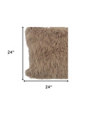 24" Beige Genuine Tibetan Lamb Fur Pillow With Microsuede Backing - Homeroots - Flyclothing LLC