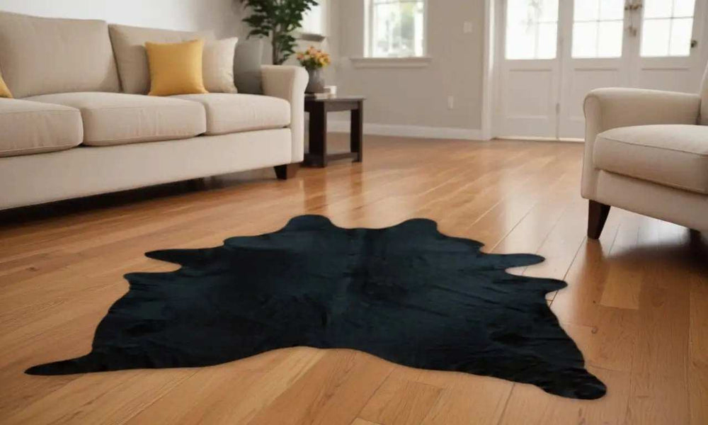 6 Ft Natural Black Brindled Cowhide Rug - Homeroots - Flyclothing LLC