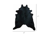 6 Ft Black Dyed Brindled Cowhide Rug - Homeroots - Flyclothing LLC