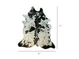 6 Ft Black And White Brindled Cowhide Rug - Homeroots - Flyclothing LLC