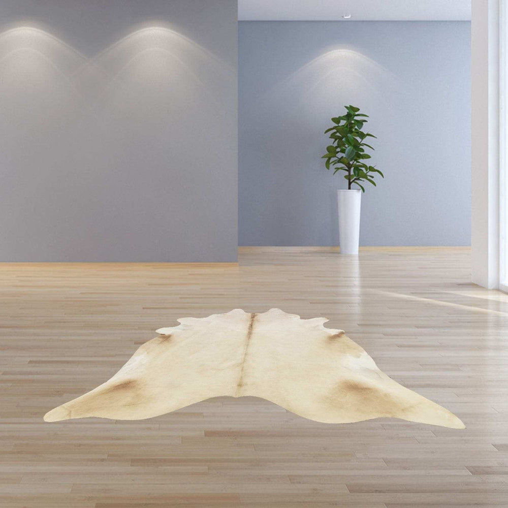 6.5 Ft Champagne Brindled Cowhide Rug - Homeroots - Flyclothing LLC