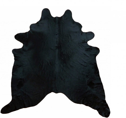 6.5 Ft Black Dyed Brindled Cowhide Rug - Homeroots - Flyclothing LLC