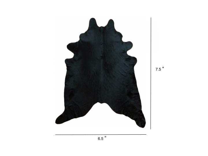 6.5 Ft Black Dyed Brindled Cowhide Rug - Homeroots - Flyclothing LLC