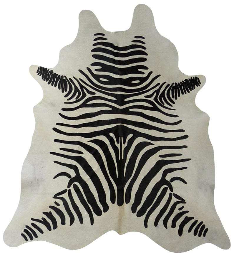 6 Ft Black And White Stenciled Cowhide Rug - Homeroots - Flyclothing LLC