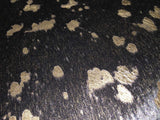 6 Ft Gold Devore On Black Stenciled Cowhide Rug - Homeroots - Flyclothing LLC