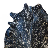 6 Ft Gold Devore On Black Stenciled Cowhide Rug - Homeroots - Flyclothing LLC