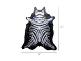 6 Ft Stenciled Reverse Zebra Cowhide Rug - Homeroots - Flyclothing LLC