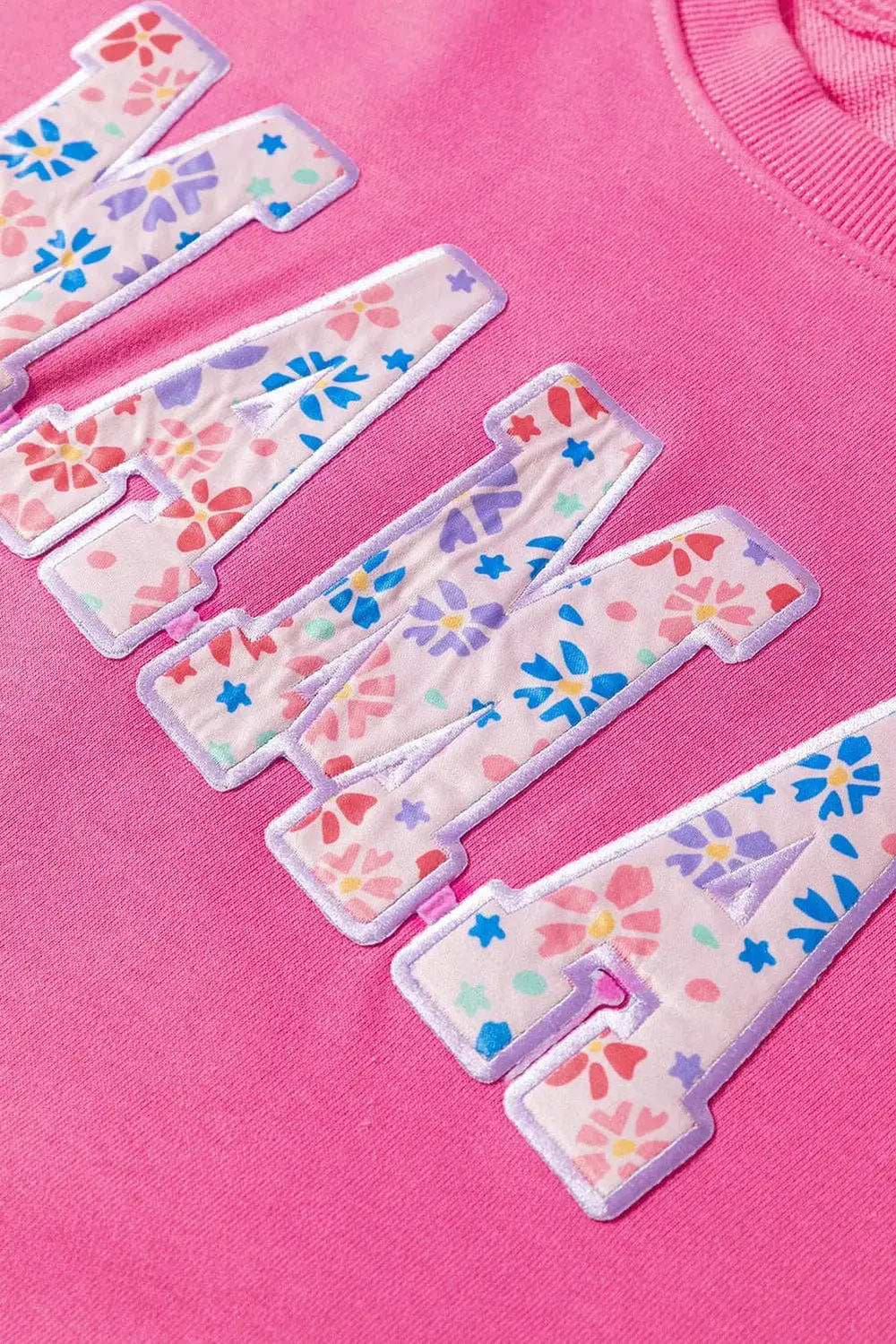 MAMA Round Neck Long Sleeve Sweatshirt - Trendsi - Flyclothing LLC