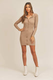 Mable Button Up Ribbed Mini Shirt Dress - Trendsi - Flyclothing LLC