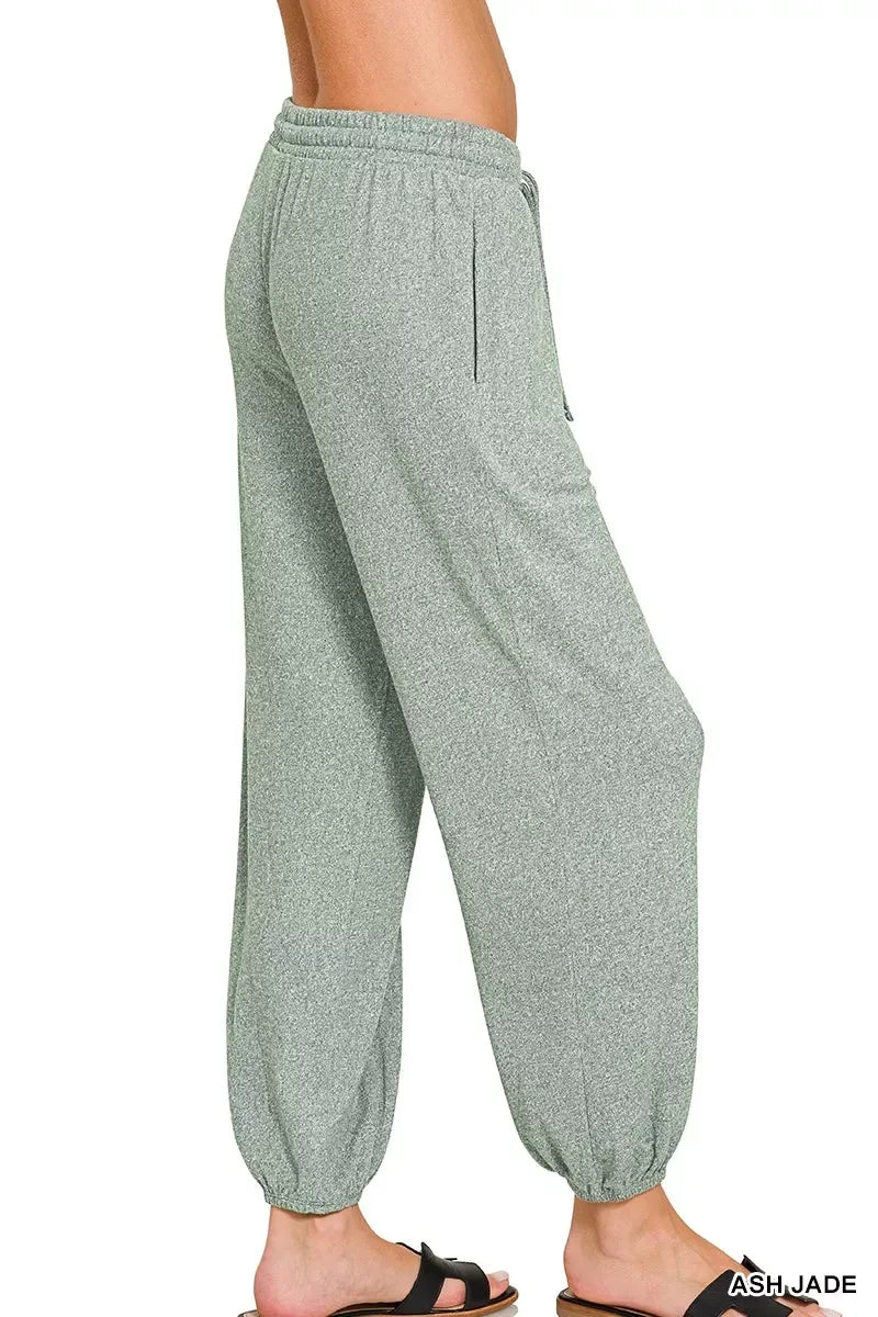 Zenana Soft Melange Hacci Jogger - Trendsi - Flyclothing LLC
