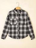 Plaid Print Chest Pockets Buttoned Shirt - Trendsi - Flyclothing LLC