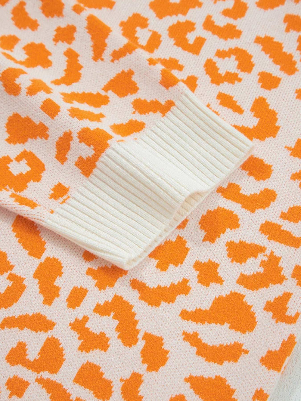 Leopard Drop Shoulder Chunky Knitted Cardigan - Trendsi - Flyclothing LLC