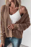 Openwork Button Up Long Sleeve Cardigan - Trendsi - Flyclothing LLC