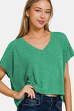 Zenana V-Neck Short Sleeve T-Shirt - Trendsi - Flyclothing LLC