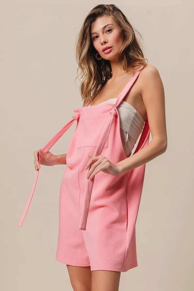 BiBi Texured Jacquard Romper with Side Pockets - Trendsi - Flyclothing LLC