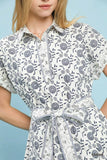 Umgee Border Print Belted Shirt Dress - Trendsi - Flyclothing LLC