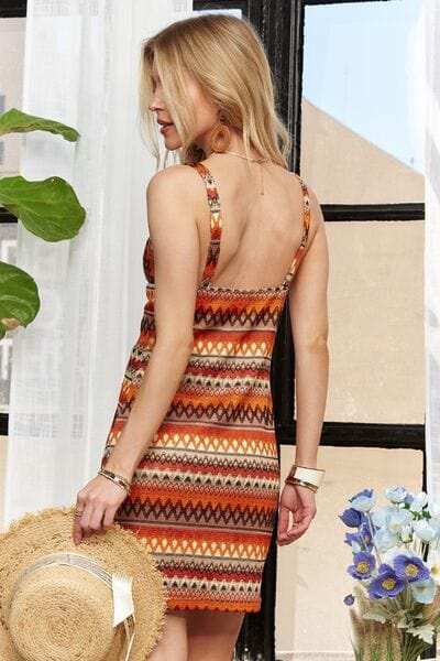 ADORA Contrast Striped V-Neck Mini Dress - Trendsi - Flyclothing LLC