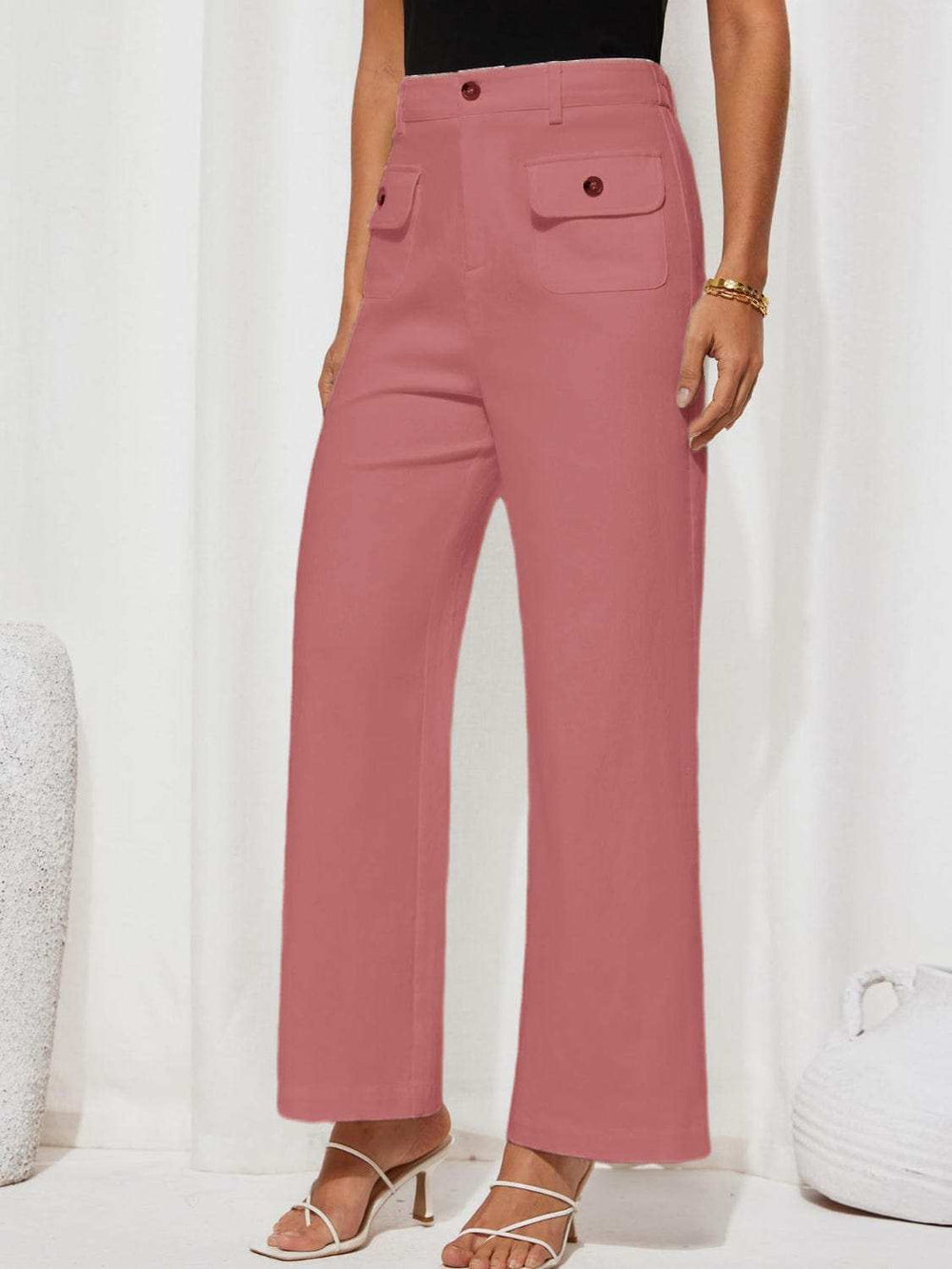 High Waist Wide Leg Pants - Trendsi - Flyclothing LLC