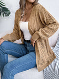 Openwork Open Front Long Sleeve Cardigan - Trendsi - Flyclothing LLC