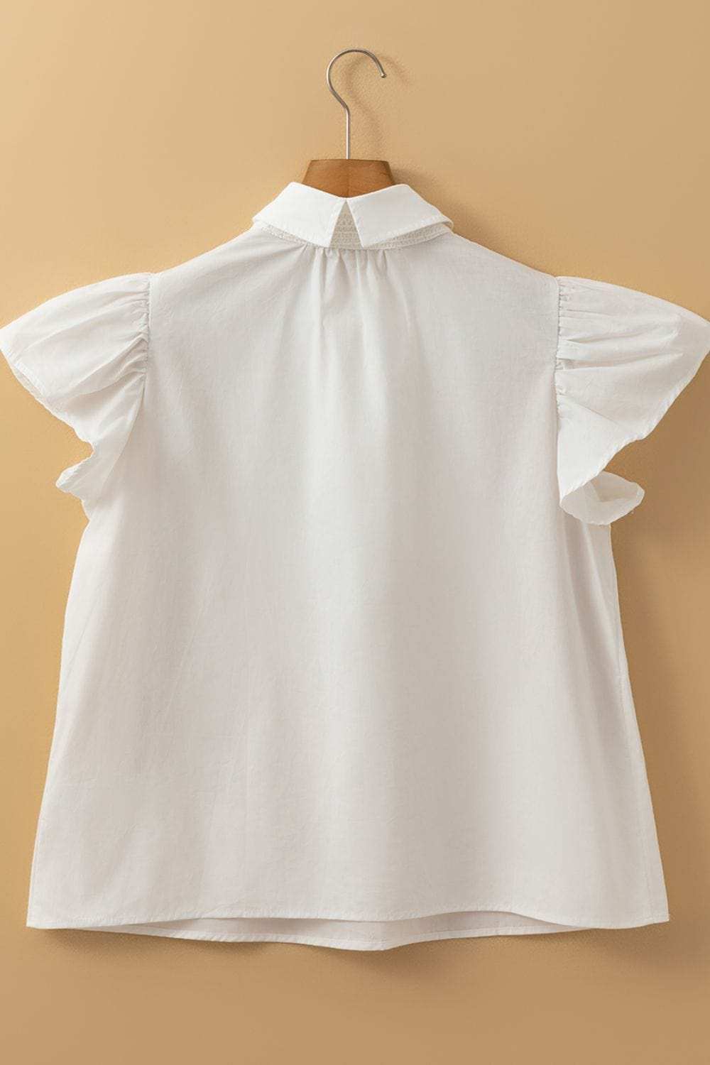 Lace Patchwork Ruffled Cap Sleeve Blouse - Trendsi - Flyclothing LLC