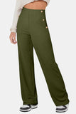Decorative Button High Rise Pants - Trendsi - Flyclothing LLC