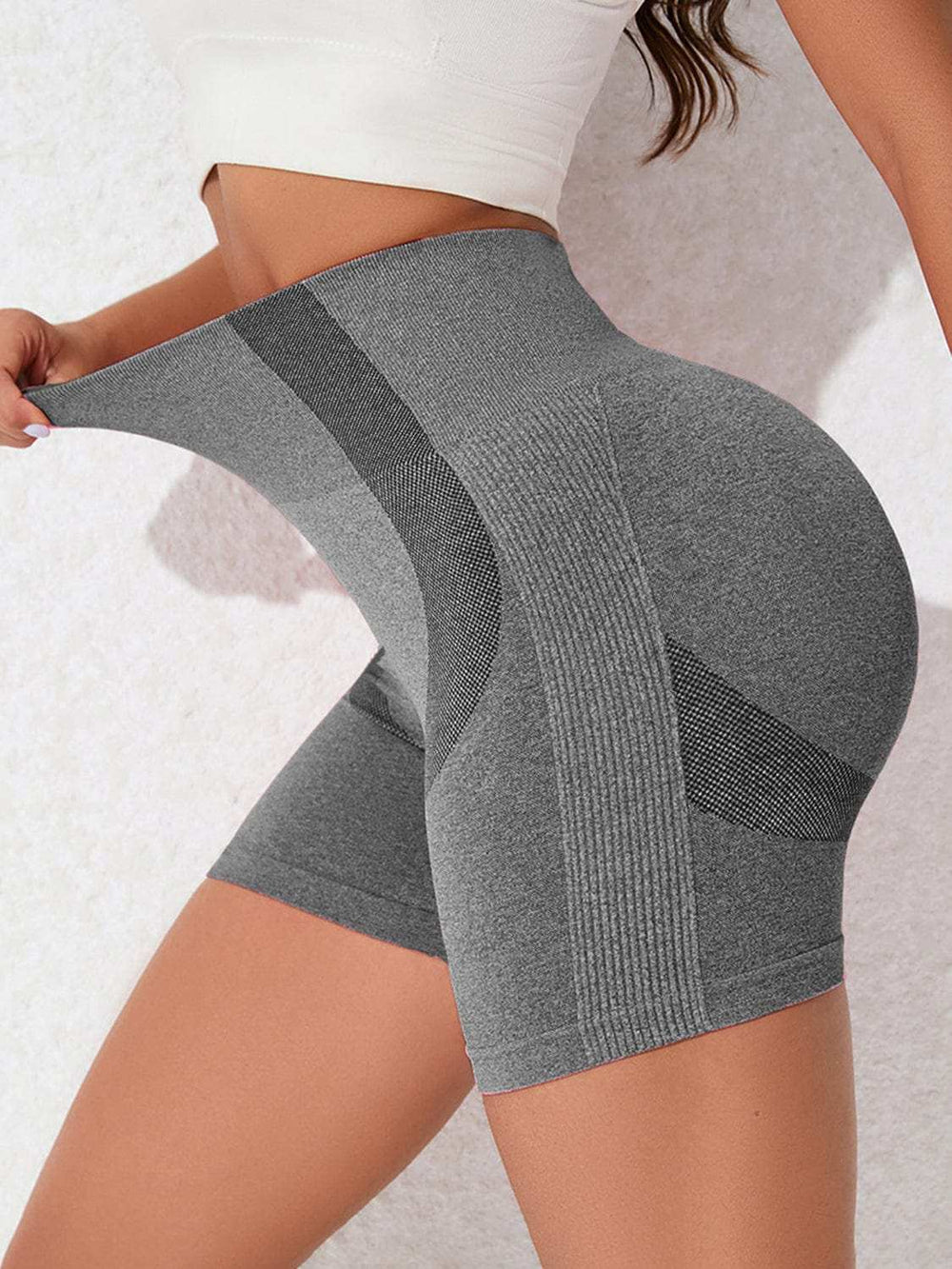 High Waist Active Shorts - Trendsi - Flyclothing LLC