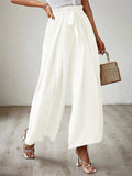 Tied Slit Wide Leg Pants - Trendsi - Flyclothing LLC