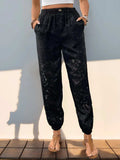 Pocketed Lace Elastic Waist Pants - Trendsi - Flyclothing LLC