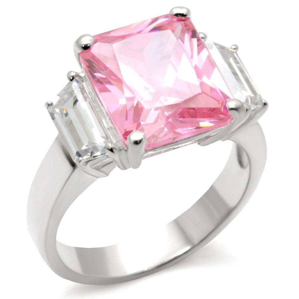 34102 - High-Polished 925 Sterling Silver Ring with AAA Grade CZ in Rose - Alamode - Flyclothing LLC
