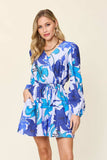 Double Take Full Size Floral Long Sleeve Romper with Pockets - Trendsi - Flyclothing LLC