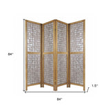 84" Clear Capiz Mother of Pearl Folding Three Panel Screen Room Divider - Homeroots - Flyclothing LLC