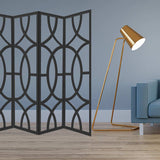84 X 2 X 84 Black Wood 4 Panel Screen - Homeroots - Flyclothing LLC