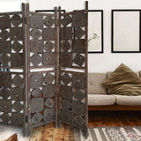 53" X 1" X 71" Weathered Brown Wood Screen - Homeroots - Flyclothing LLC