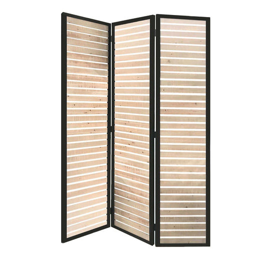 41 X 1.5 X 67 Natural Brown Wood And Metal Screen - Homeroots - Flyclothing LLC