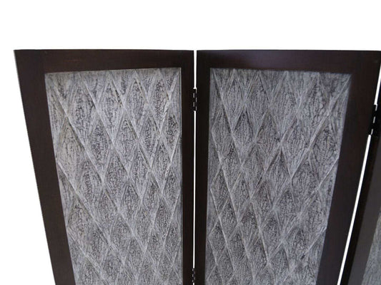 Versatile Dark Wood Three Panel Room Divider Screen - Homeroots - Flyclothing LLC