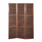 Warm Brown Three Panel Room Divider Screen - Homeroots - Flyclothing LLC