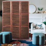 Warm Brown Three Panel Room Divider Screen - Homeroots - Flyclothing LLC