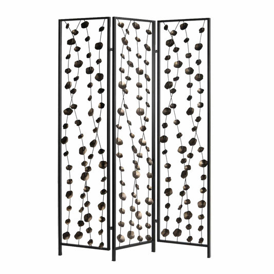 48 X 1 X 71 Gray And Bronze Metal Falling Blooms Screen - Homeroots - Flyclothing LLC