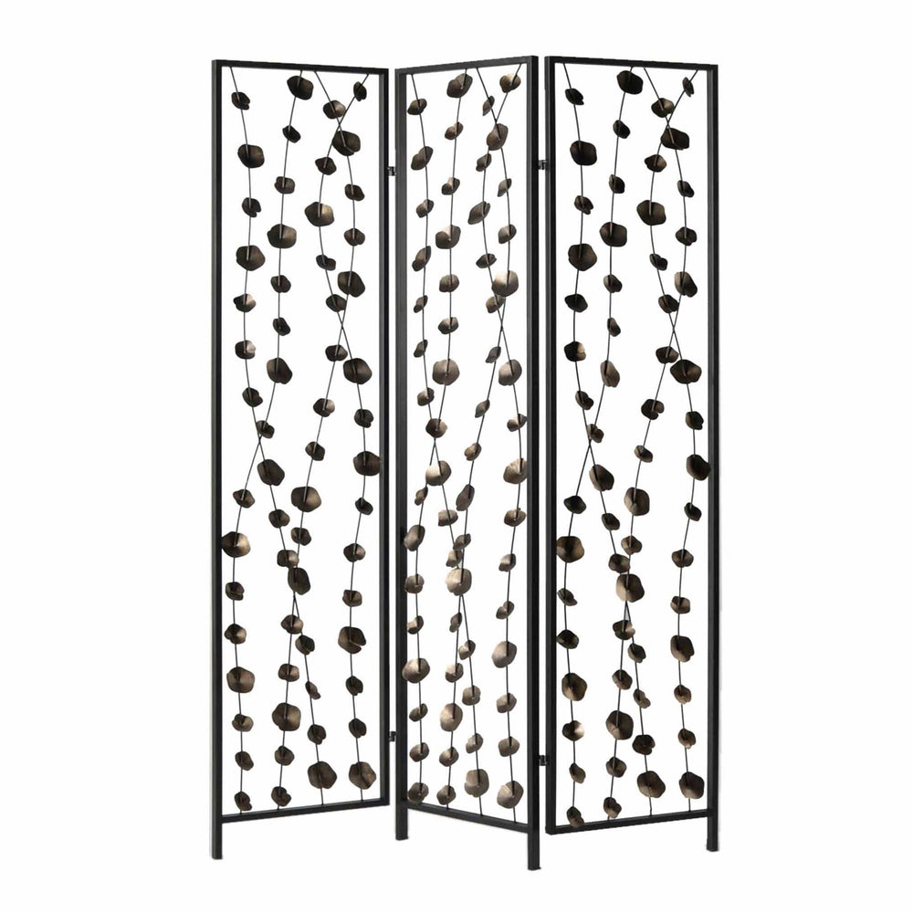 48 X 1 X 71 Gray And Bronze Metal Falling Blooms Screen - Homeroots - Flyclothing LLC