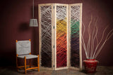 61 X 1.5 X 72 Multicolor Fabric And Wood Crisscross Screen - Homeroots - Flyclothing LLC