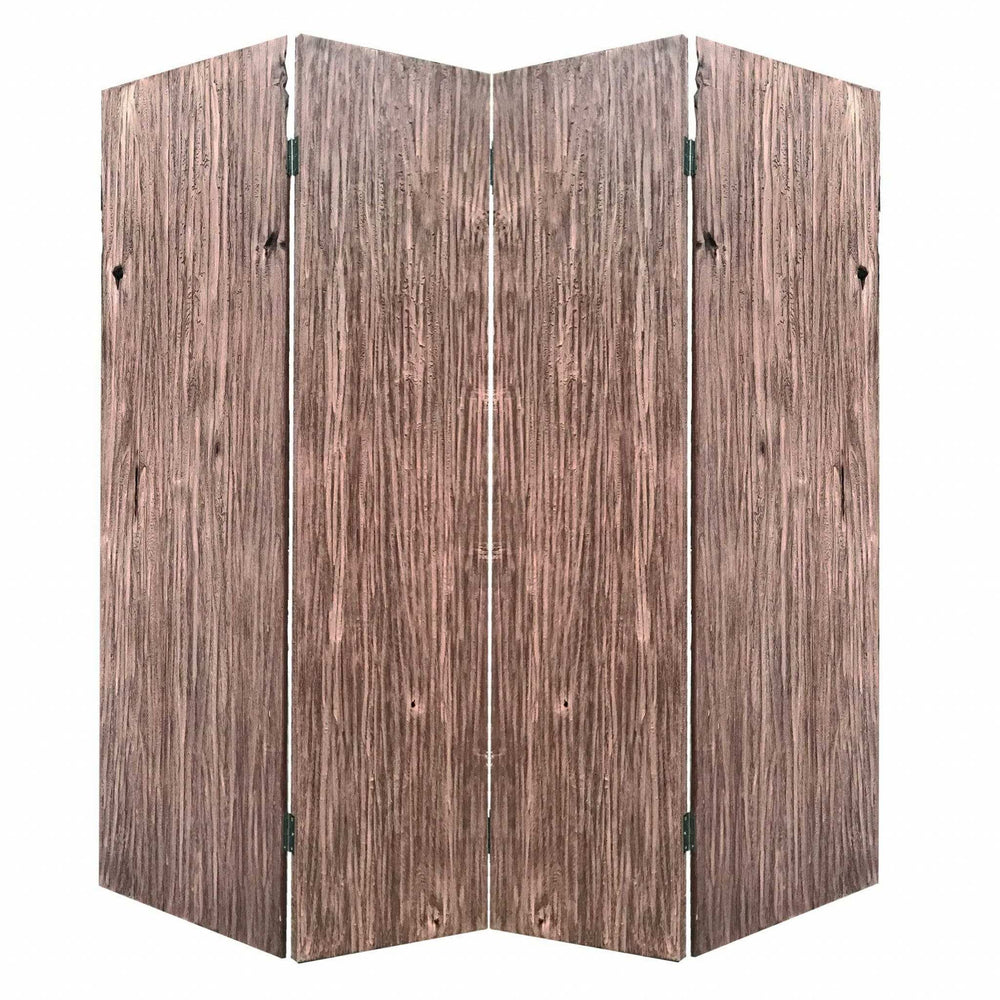 84 X 2 X 84 Brown 4 Panel Wood Woodland - Screen - Homeroots - Flyclothing LLC