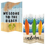 48 X 1 X 72 Multicolor Canvas Beach Treasures - 3 Panel Screen - Homeroots - Flyclothing LLC