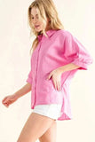 And The Why Oversized Linen Button Down Shirts Top - Trendsi - Flyclothing LLC