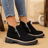 Ankle Boots with Zipper Accent - Trendsi - Flyclothing LLC
